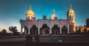 Three dom Bole Medhanealem cathedral arch views